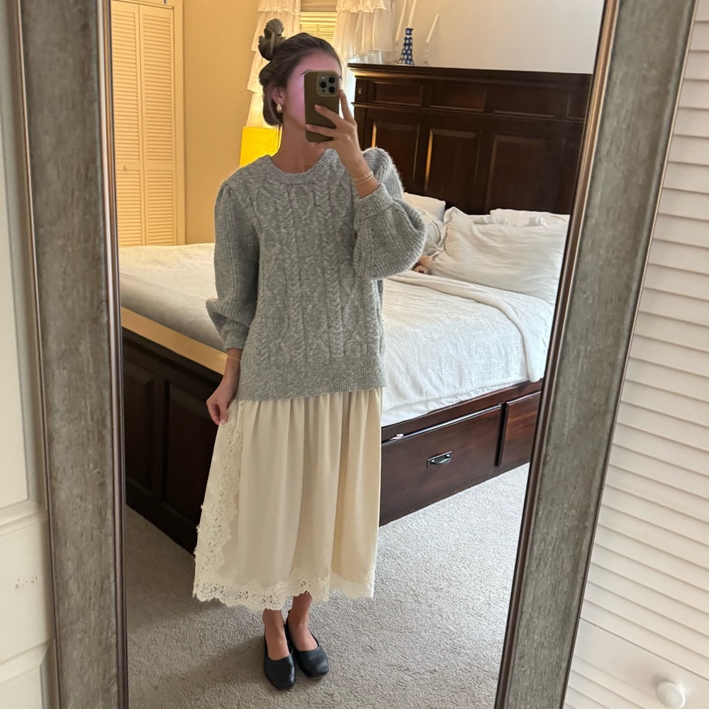 Ivory Lace Camisole Dress - Picture 13 of 16